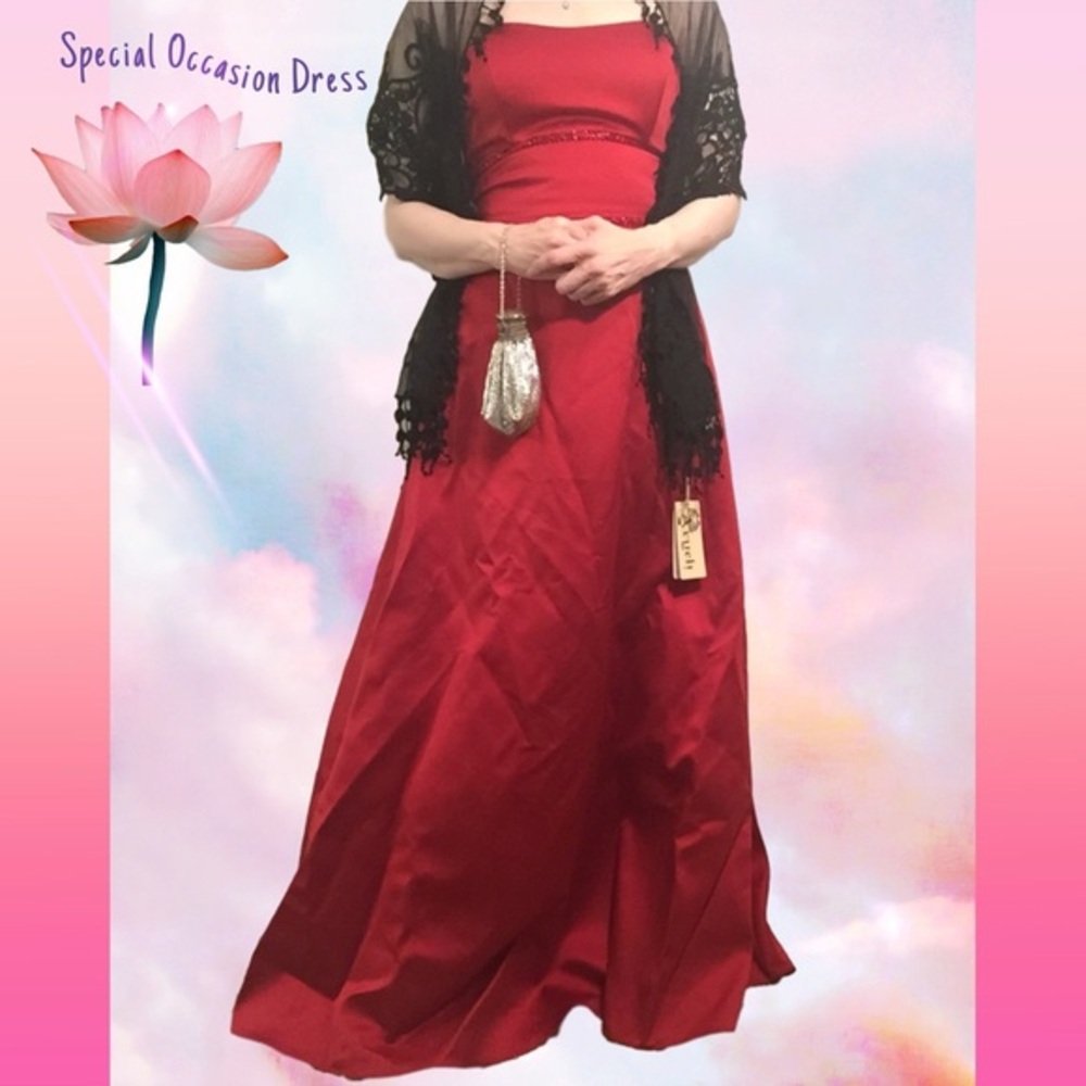 Evening/Special Occasion Strapless Red Satin Formal Y2K Vintage Gown/Dress
